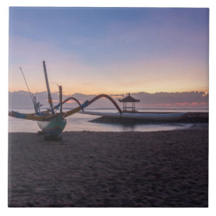 Azulejo De Cerámica Amanecer, Sanur, Bali, Indonesia