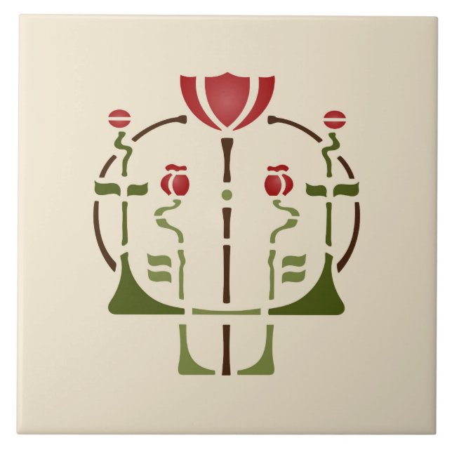 Azulejo De Cerámica "Amapola adoptiva " de Helen (Frente)