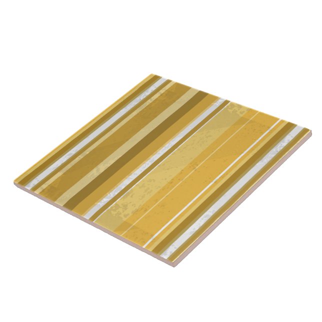 Azulejo De Cerámica Amarillo de las rayas (Lado)