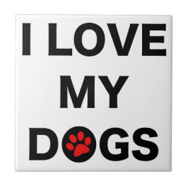 Azulejo De Cerámica Ame mis perros (b)