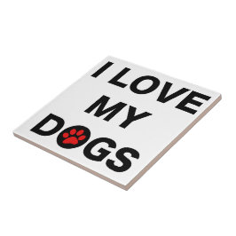 Azulejo De Cerámica Ame mis perros (b)