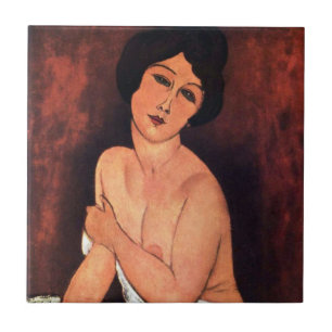 Azulejo De Cerámica Amedeo Modigliani Gran Mujer Sentada