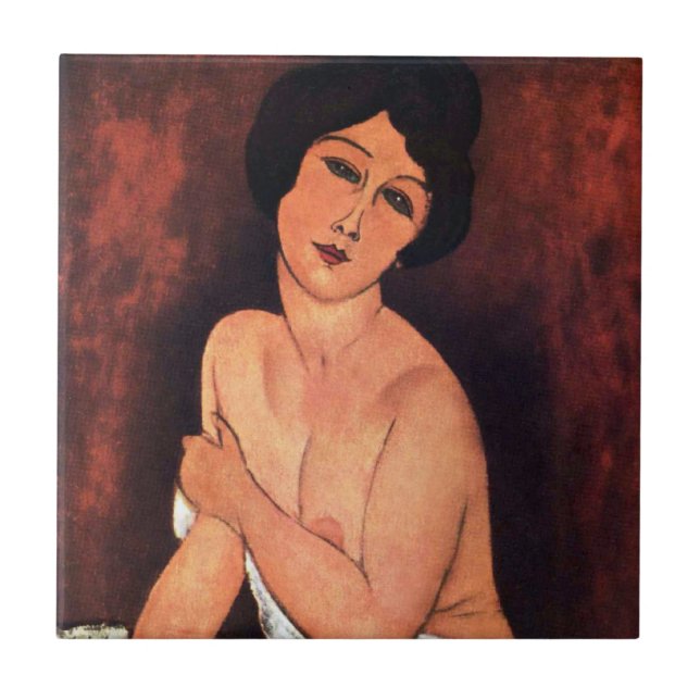 Azulejo De Cerámica Amedeo Modigliani Mujer Sentada Grande (Frente)