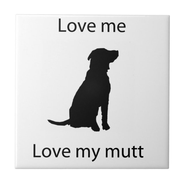 Azulejo De Cerámica Ámeme amor mi mutt (Frente)