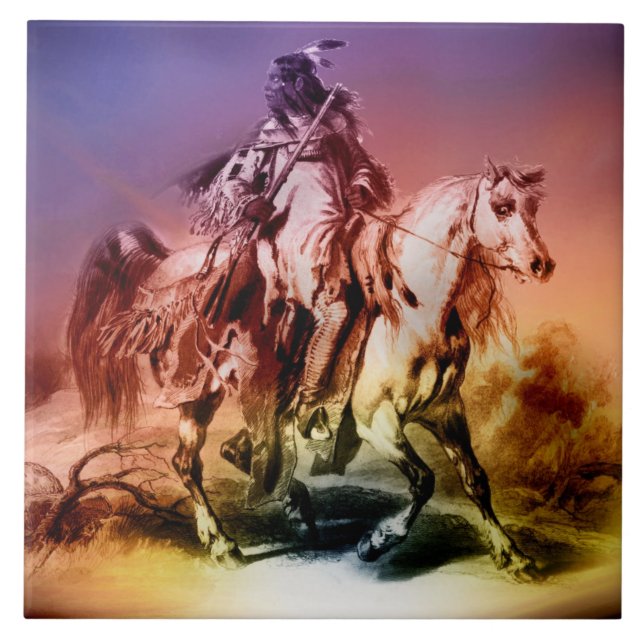 Azulejo De Cerámica Americano nativo (Frente)