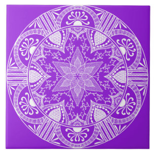 Azulejo De Cerámica Amethyst Mandala