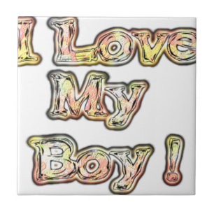 Azulejo De Cerámica Amo a mi chico Diseño Colección Vintage Fría Texto