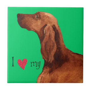 Azulejo De Cerámica Amo a mi irlandés Setter