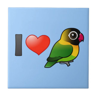 Azulejo De Cerámica Amo Lovebirds enmascarados