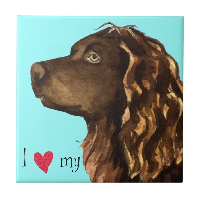Azulejo De Cerámica Amo mi Boykin Spaniel (Frente)