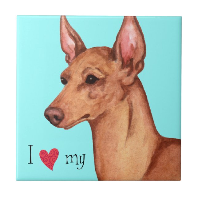 Azulejo De Cerámica Amo mi Cirneco dell'Etna (Frente)