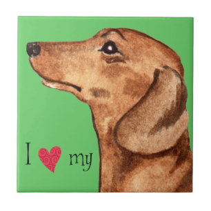 Azulejo De Cerámica Amo mi Dachshund