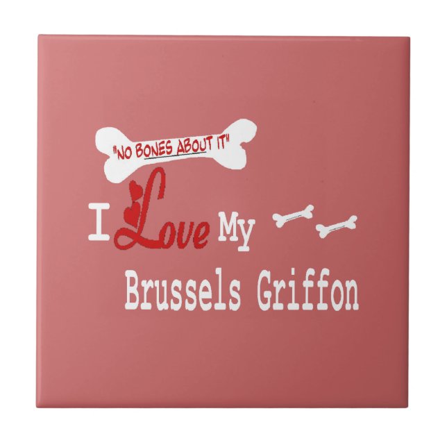 Azulejo De Cerámica Amo Mi Griffon De Bruselas (Frente)