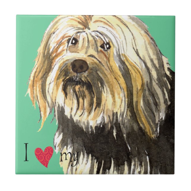 Azulejo De Cerámica Amo mi Lowchen (Frente)