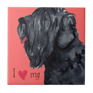 Azulejo De Cerámica Amo mi ruso negro Terrier
