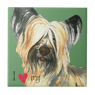 Azulejo De Cerámica Amo mi Skye Terrier