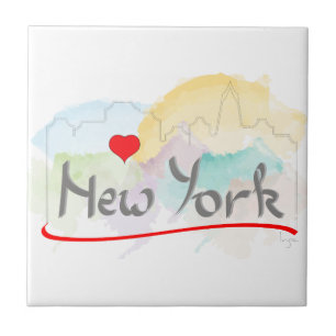 Azulejo De Cerámica Amo Nueva York