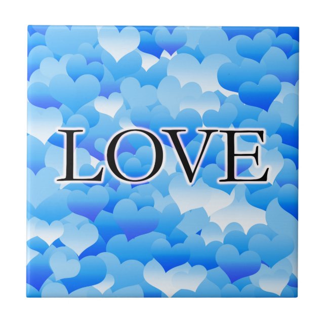 Azulejo De Cerámica Amor azul (Frente)