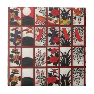Azulejo De Cerámica Amor de Hanafuda