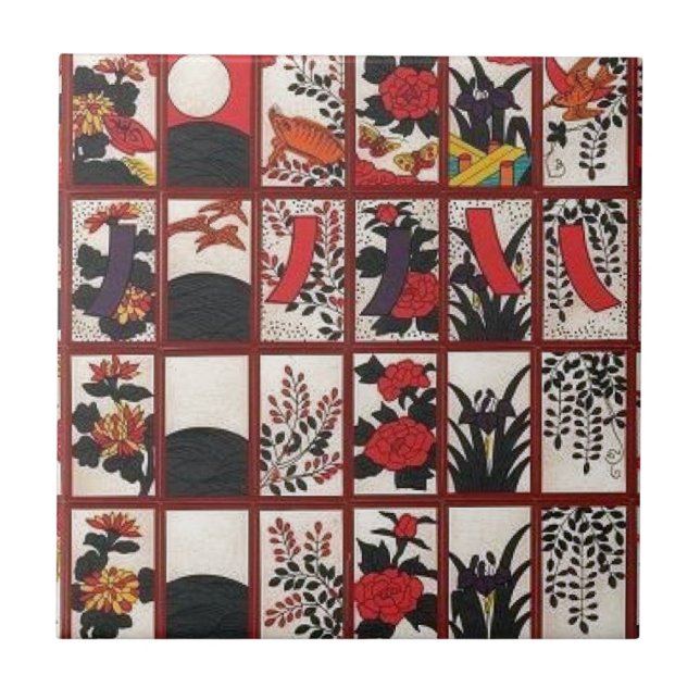Azulejo De Cerámica Amor de Hanafuda (Frente)