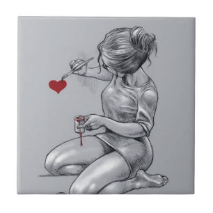 Azulejo De Cerámica Amor de la pintura