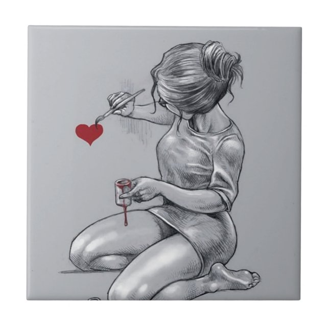 Azulejo De Cerámica Amor de la pintura (Frente)