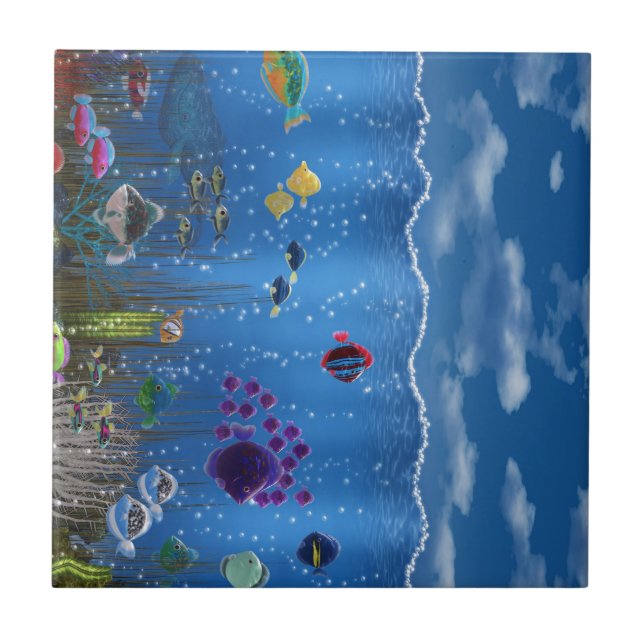 Azulejo De Cerámica Amor subacuático - (Frente)