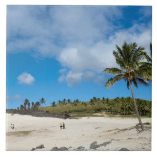 Azulejo De Cerámica Anakena, Rapa Nui, Isla de Pascua, Chile