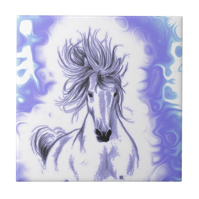 Azulejo De Cerámica Andaluz en azul (Frente)