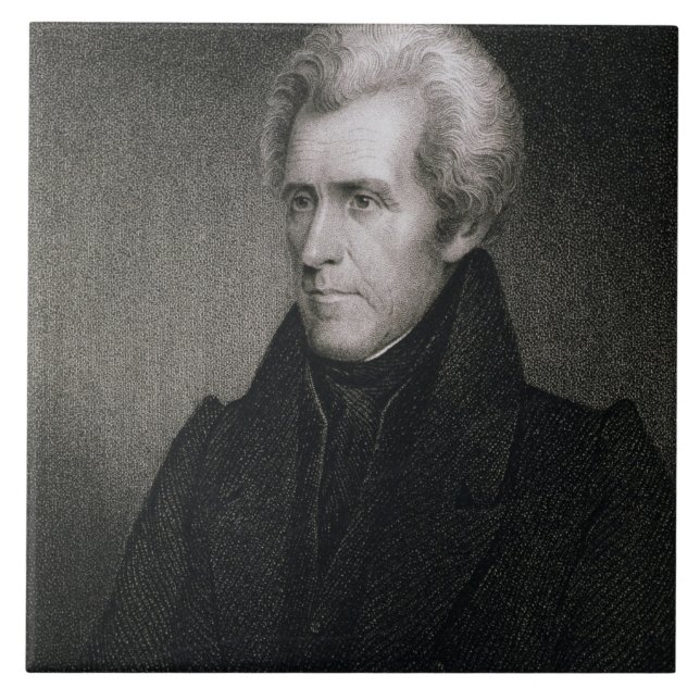 Azulejo De Cerámica Andrew Jackson (grabado) (Frente)