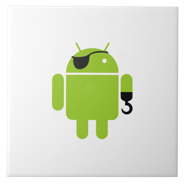 Azulejo De Cerámica Android Robot Pirate Style (Frente)