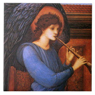 Azulejo De Cerámica Angel Burne-Jones Navidad Art Tile o Trivet