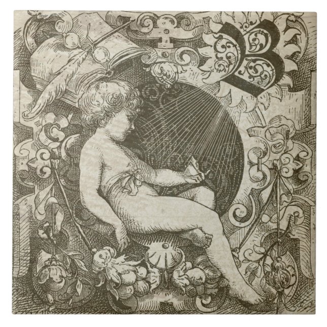 Azulejo De Cerámica Ángel de cosecha (Frente)