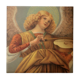 Azulejo De Cerámica Ángel de la Renaissance tocando el violín Melozzo 