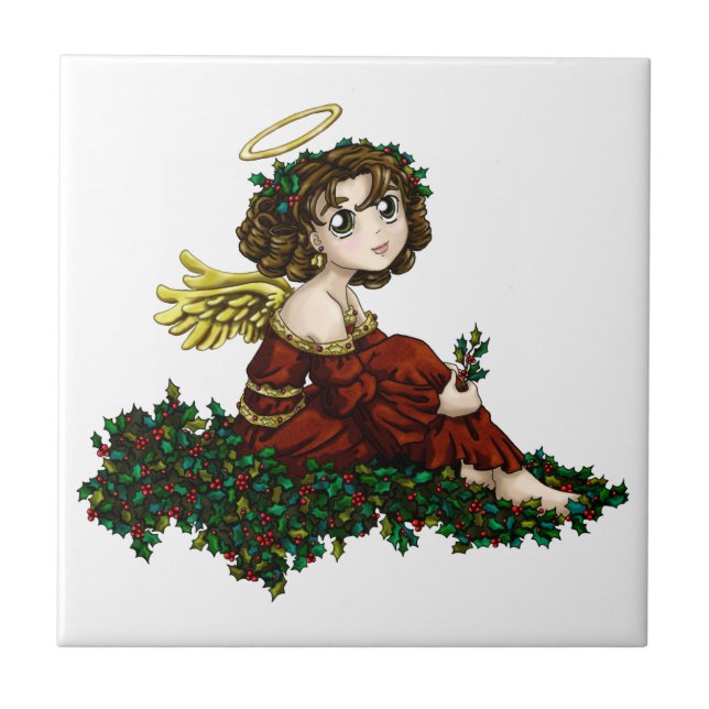 Azulejo De Cerámica Ángel del acebo (Frente)