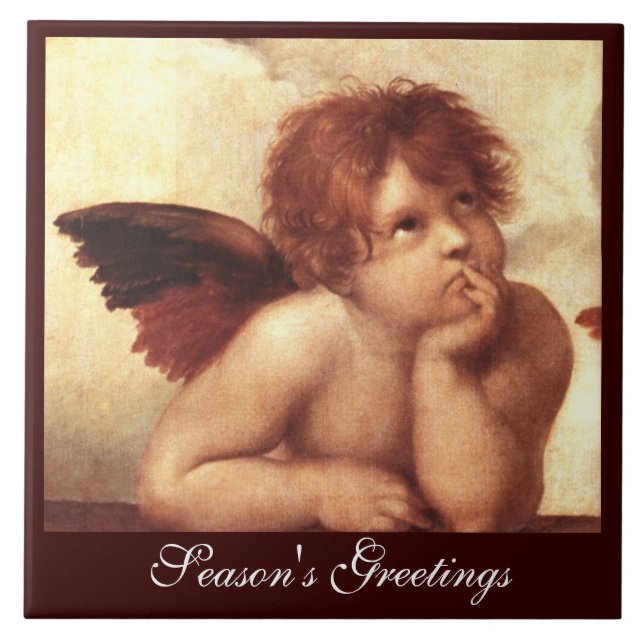 Azulejo De Cerámica ANGEL / Winged Cherub (Frente)