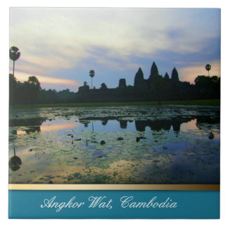Azulejo De Cerámica Angkor Wat Silhouette Colors , Camboya Ceramic T