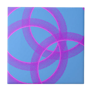 Azulejo De Cerámica anillo violeta superpuesto en fondo azul
