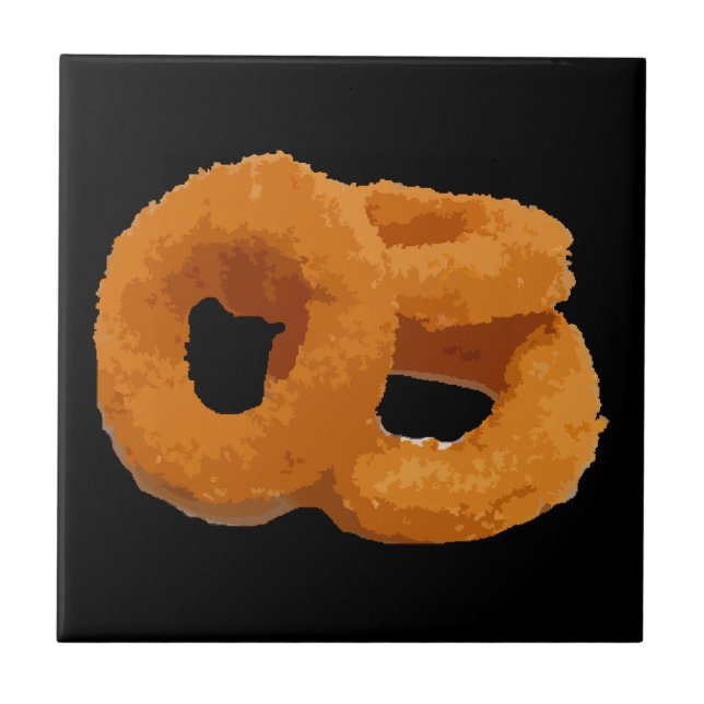 Azulejo De Cerámica Anillos de cebolla para alimentos Glitch (Frente)