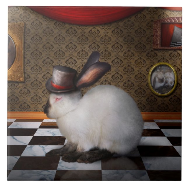 Azulejo De Cerámica Animal - El Conejo - Versión Invertida (Frente)