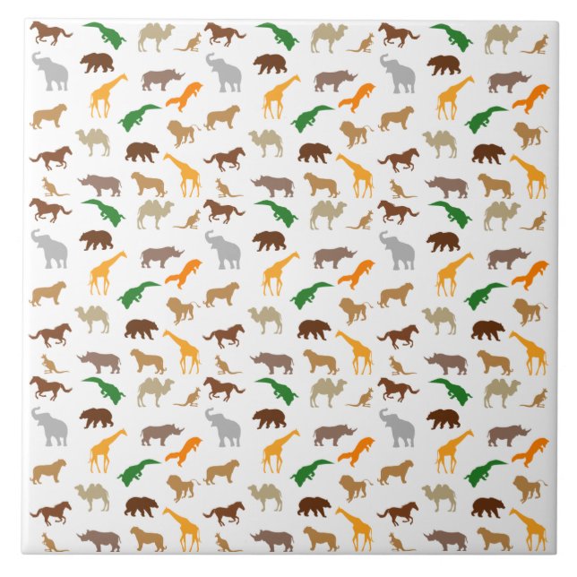 Azulejo De Cerámica Animales salvajes (Frente)
