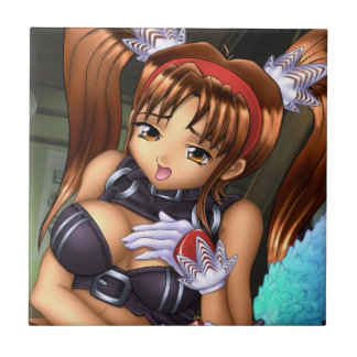 Azulejo De Cerámica Anime Chica - Miel