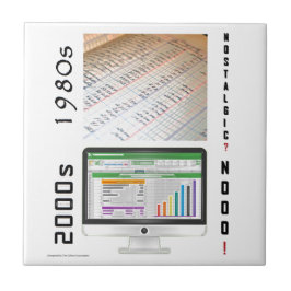 Azulejo De Cerámica "Años 1980 vs 2000 Contabilidad" Tile cerámico