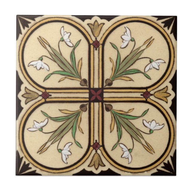 Azulejo De Cerámica Antigüedad Transferware de la reproducción VT0001 (Frente)