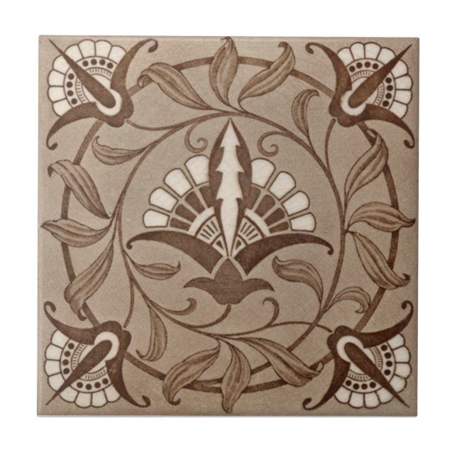 Azulejo De Cerámica Antigüedad Transferware de la reproducción VT0003 (Frente)