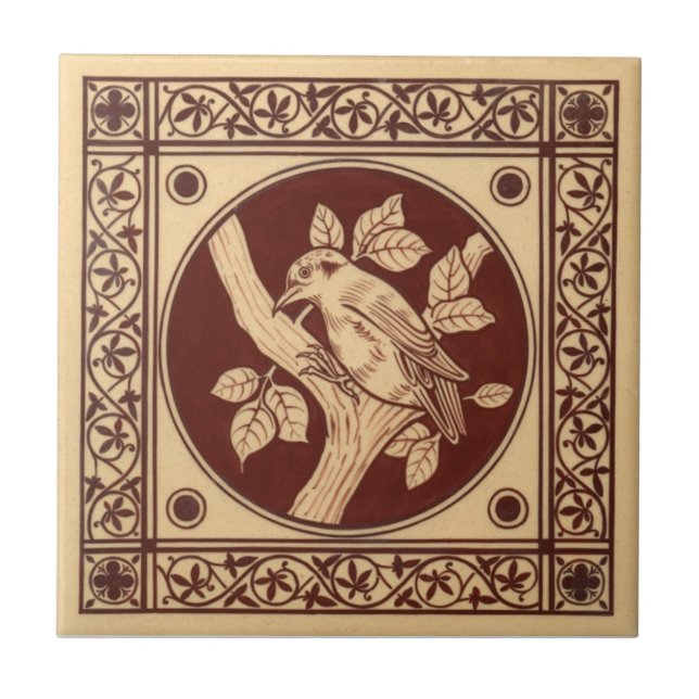 Azulejo De Cerámica Antigüedad Transferware de la reproducción VT0008 (Frente)