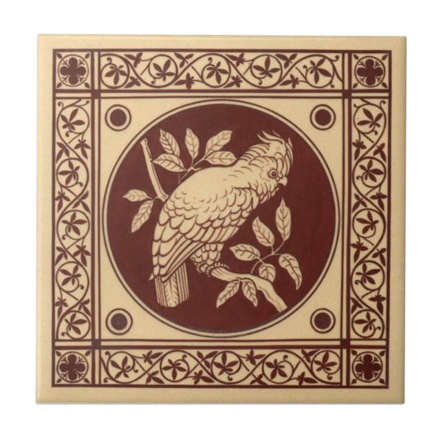 Azulejo De Cerámica Antigüedad Transferware de la reproducción VT0009 (Frente)