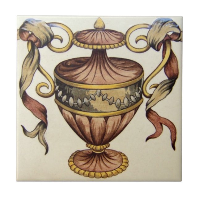 Azulejo De Cerámica Antigüedad Transferware de la reproducción VT0015 (Frente)