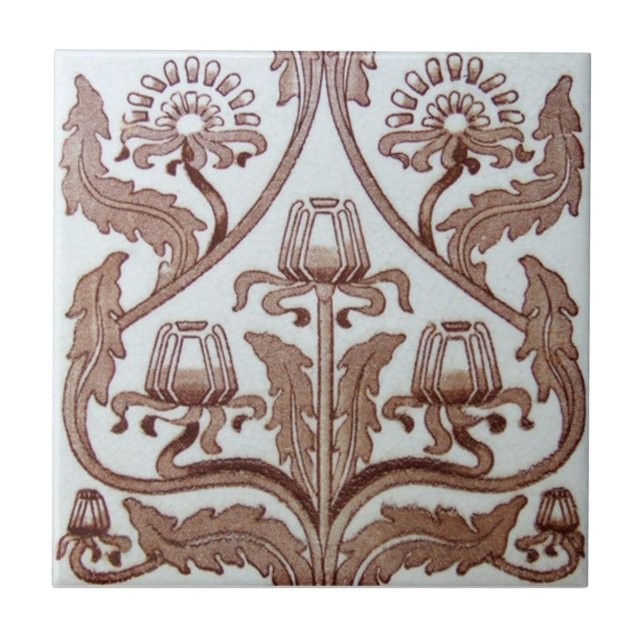 Azulejo De Cerámica Antigüedad Transferware de la reproducción VT0029 (Frente)