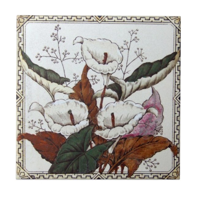 Azulejo De Cerámica Antigüedad Transferware de la reproducción VT0032 (Frente)